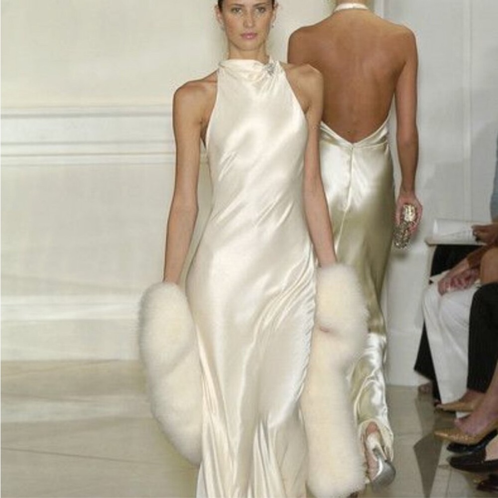 DON’T PURCHASE IN SEARCH OF Ralph Lauren Purple Label Ivory Satin Backless